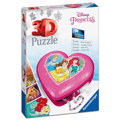 Disney Princess 54 Piece 3D Heart Shaped Box Jigsaw Puzzle image number 1
