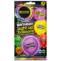 Happy Birthday Light Up Balloons: Pack of 5