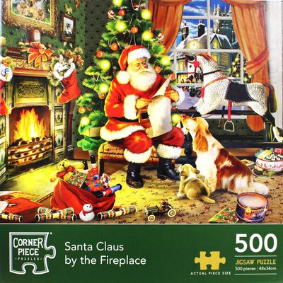 Santa Claus By The Fireplace 500 Piece Jigsaw Puzzle image number 2