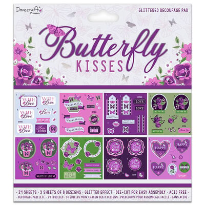 Dovecraft Premium Butterfly Kisses Decoupage Pad 8"x8" image number 1