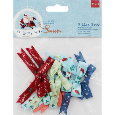 At Home with Santa Ribbon Bows - 12 Pack image number 1