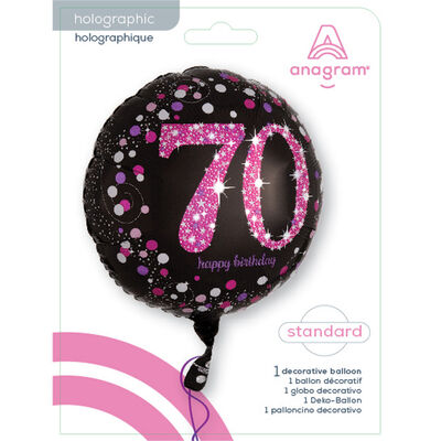 18 Inch Pink Number 70 Helium Balloon image number 2