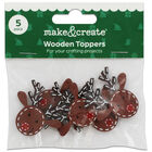 Wooden Reindeer Toppers: Pack of 5 image number 1