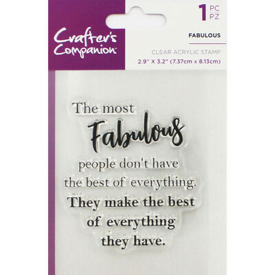 Crafter's Companion Clear Acrylic Stamp - Fabulous image number 1