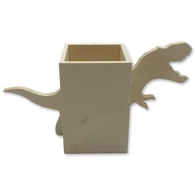 Wooden T-Rex Pen Pot image number 1