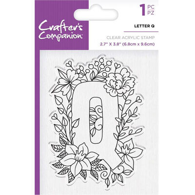 Crafters Companion Clear Acrylic Stamp - Floral Letter Q image number 1