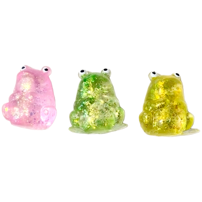 Glitter Frog Squishies: Pack of 3 image number 1