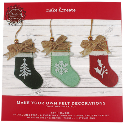 Make Your Own Christmas Stocking Decorations: Pack of 3 image number 1