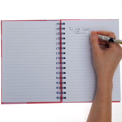 A5 Wiro Pink Abstract Notebook image number 3