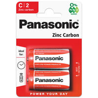 Panasonic Zinc C R14 Batteries: Pack of 2