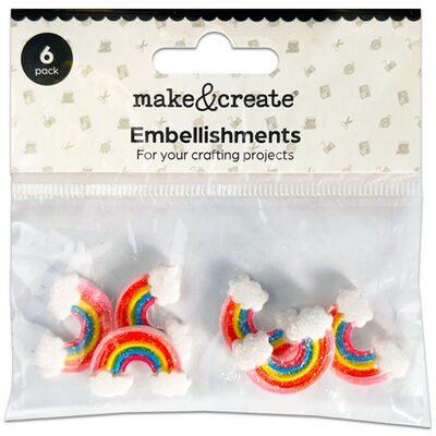 3D Rainbow Embellishments: Pack of 6 image number 1