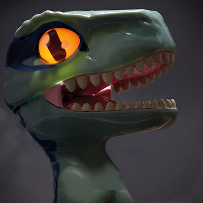 Jurassic World Trigger Chomper Velociraptor Blue image number 3
