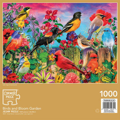 Birds and Bloom in Garden 1000 Piece Jigsaw Puzzle image number 3