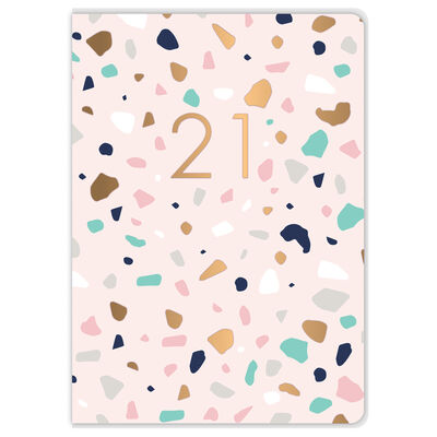 A6 Pink Terrazzo 2021 Day a Page Diary image number 1