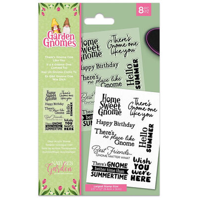 Crafters Companion Garden Gnomes Stamps Set: Pack of 8 image number 1