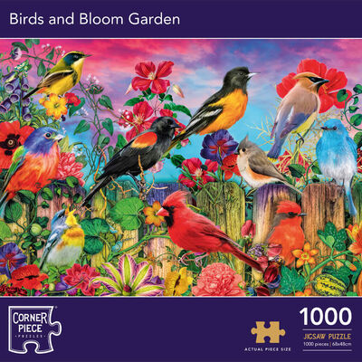 Birds and Bloom in Garden 1000 Piece Jigsaw Puzzle image number 1