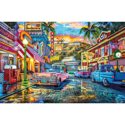 1950’s Hollywood Street 1000 Piece Jigsaw Puzzle image number 2