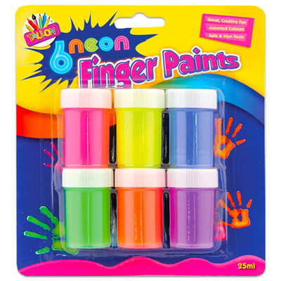 Neon Finger Paints: Pack of 6 image number 1