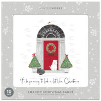 Charity Red Door Christmas Cards: Pack of 10