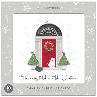 Charity Red Door Christmas Cards: Pack of 10 image number 1