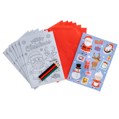 Colour Your Own Christmas Cards: Pack of 6 image number 1