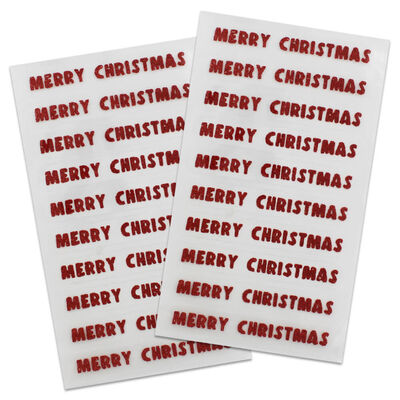 Merry Christmas Red Glitter Stickers: Pack of 20 image number 1