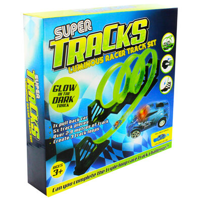 Glow in the Dark Super Tracks Racer Set image number 1