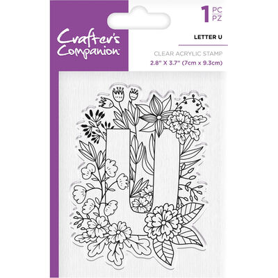 Crafters Companion Clear Acrylic Stamp - Floral Letter U image number 1