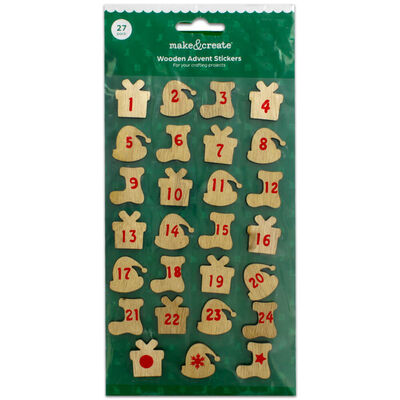 Wooden Advent Stickers: Pack of 27 image number 1
