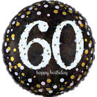 18 Inch Black Number 60 Helium Balloon image number 1
