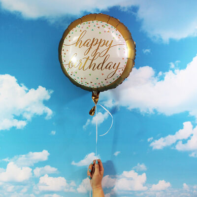 18 Inch Happy Birthday Confetti Helium Balloon image number 3