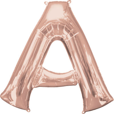 34 Inch Light Rose Gold Letter A Helium Balloon image number 1