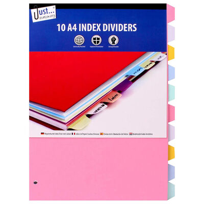 A4 Paper Index Dividers: Pack of 10 image number 1