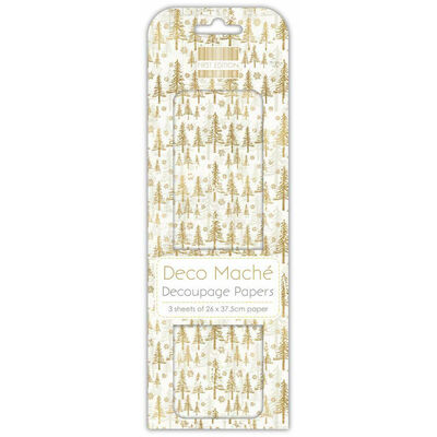 Golden Trees Decoupage Papers - 3 Sheets image number 1