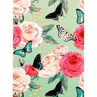 A5 Soft Cover Floral Butterfly Plain Notebook image number 1
