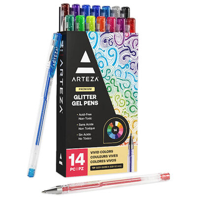 Arteza Glitter Gel Pens: Pack of 14 image number 1