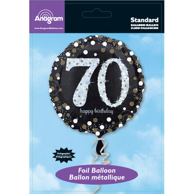 18 Inch Black Number 70 Helium Balloon image number 2
