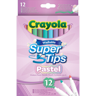 Crayola Washable Supertips Pastel Pens: Pack of 12 image number 1
