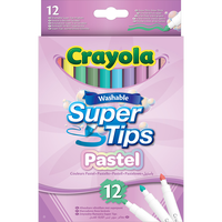 Crayola Washable Supertips Pastel Pens: Pack of 12
