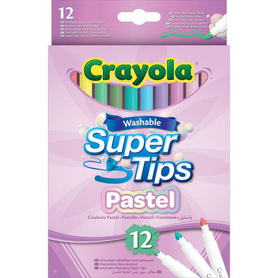 Crayola Washable Supertips Pastel Pens: Pack of 12 image number 1