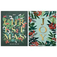 Festive Foliage Christmas Cards: Pack of 12