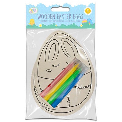 Colour Your Own Wooden Easter Eggs: Assorted image number 2