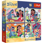 Disney Stitch 4 x 88 Piece Jigsaw Puzzle Set image number 1