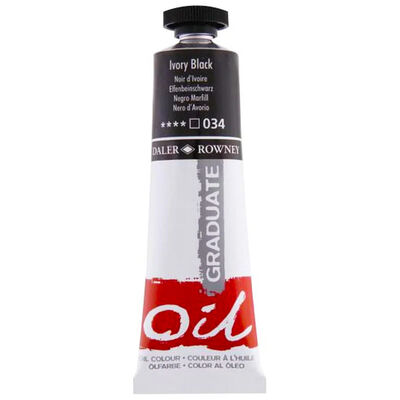 Daler Rowney Graduate Oil Paint Ivory Black 38ml image number 1