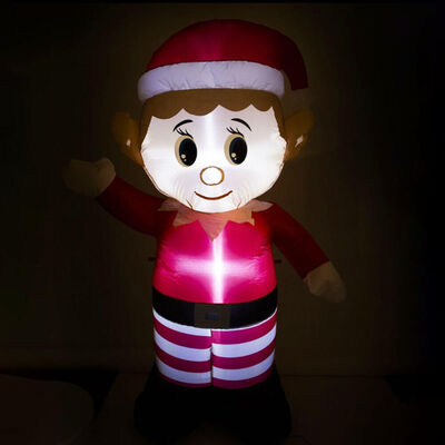 180cm LED Christmas Elf Inflatable Decoration image number 3
