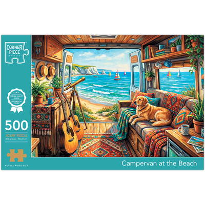 Campervan at the Beach 500 Piece Jigsaw Puzzle image number 1