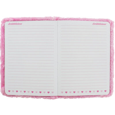 A5 Unicorn Iridescent Pink Plush Notebook image number 2