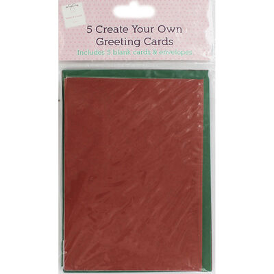 Create Your Own Red and Green 5x7 Greeting Cards - Pack Of 5 image number 1