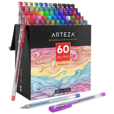 Arteza Assorted Coloured Gel Ink Pens: Pack of 60 image number 1