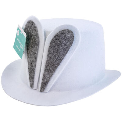 Easter Bunny Top Hat with Ears: White image number 1